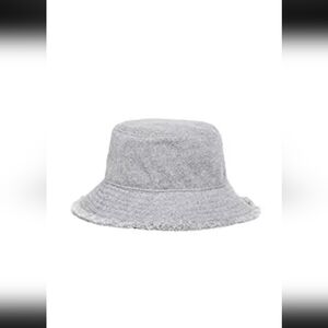 Hat Attack, Frayed Edge Bucket Hat, Light‎ Grey, One Size, NWT